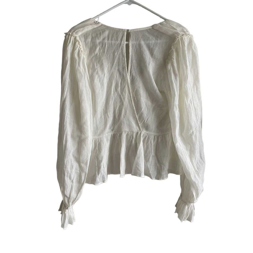 Free People White Ruffled Blouse - Picture 3 of 5